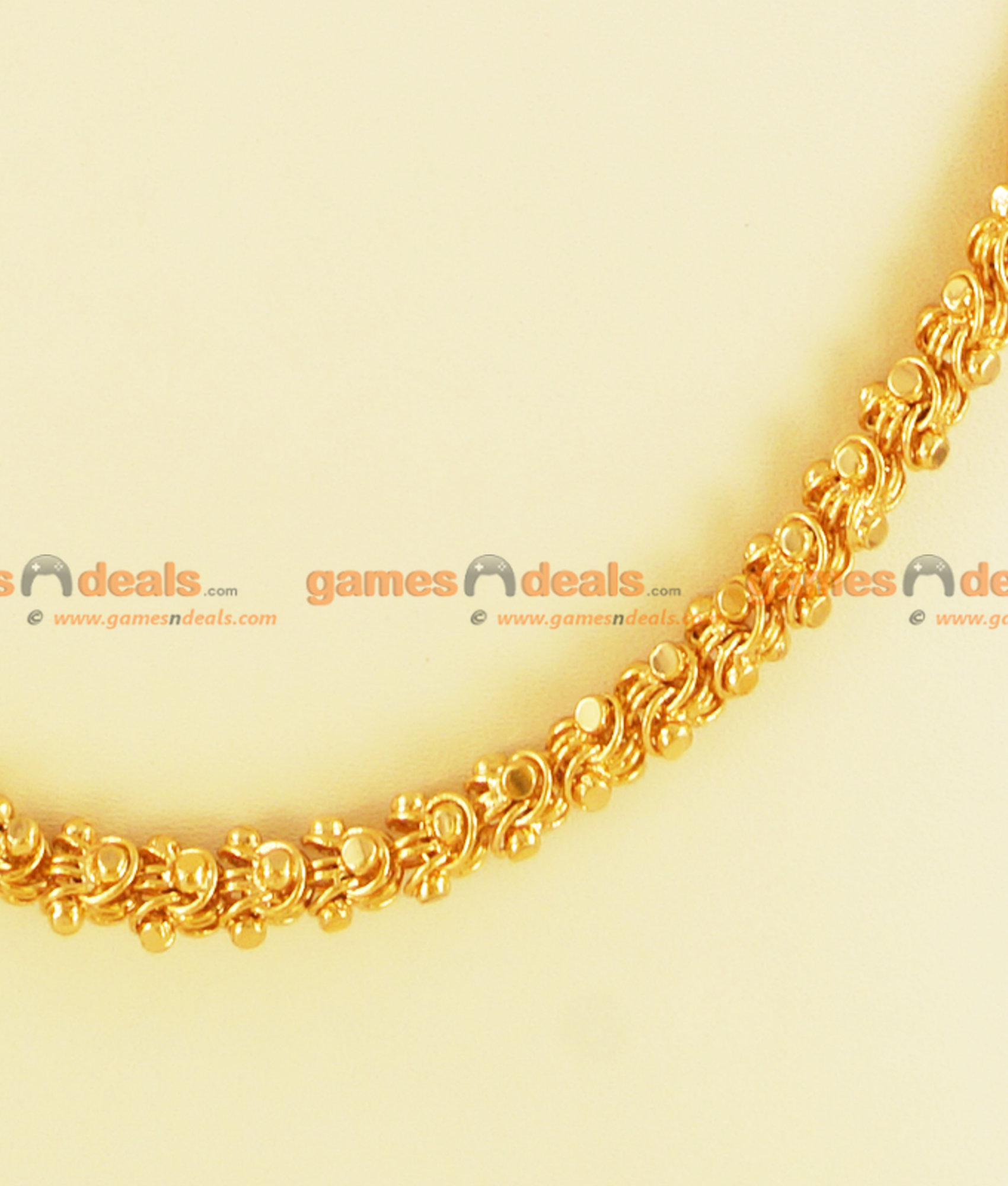 CDAS01-LG - One gm 30 inches Chidambaram Gold Plated Jewellery Traditional Kerala Jasmine Design 